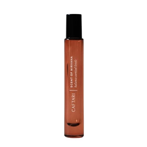 Caftari Luxury Perfume Oil Rollerball | Oudh, Cedarwood & Patchouli | Long Lasting, Travel Size | Clean Jojoba Oil | Stress Relief, Unisex Wellness Fragrance | Scent of Nirvana | 10 ml