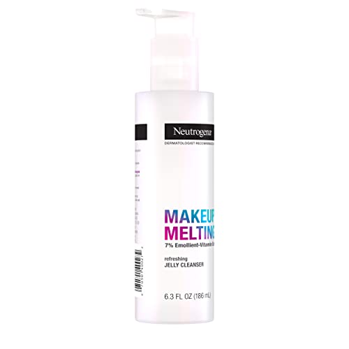 Neutrogena Makeup Melting Refreshing Jelly Cleanser, 7% Emollient-Vitamin Complex, Gentle Face & Eye Makeup Remover to Melt Stubborn Makeup, Cleanse & Condition Skin, Oil-Free, 6.3 fl. oz (Pack of 2)
