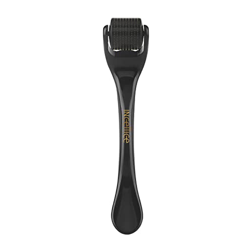 Derma Roller Titanium, Microneedling Roller with 540 Needles, Beard Roller, Micro Needle Roller for Men and Women Home Use - Glossy Black