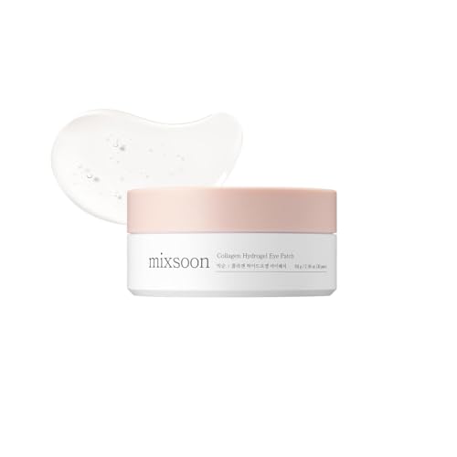 mixsoon Collagen Hydrogel Eye Patch -Hydrating Gel Patch with Collagen, Peptides and Amino Acids for Smooth Under Eye Skin 84 g / 2.84 fl.oz. (30 pairs) Korean Glass Skin Care