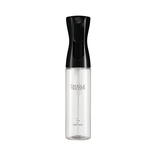 TANGLE TEEZER Fine Mist Continuous Spray Bottle, Reusable and Refillable, for Hair Detangling and Styling, 10.1 oz, Black