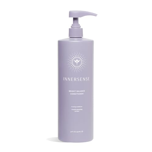 INNERSENSE Organic Beauty - Bright Balance Purple Toning Conditioner | Coconut + Pumpkin Seed Oil to Nourish + Moisturize Light + Gray Hair | Non-Toxic, Cruelty-Free | Paraben Free (32 fl oz | 946 ml)