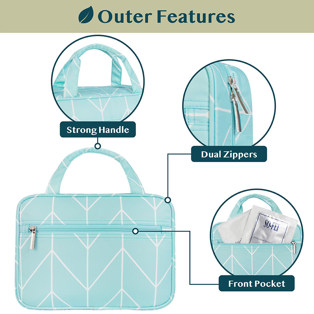 Travel Toiletry Bag with Hanging Hook Water-Resistant Organizer Pouch