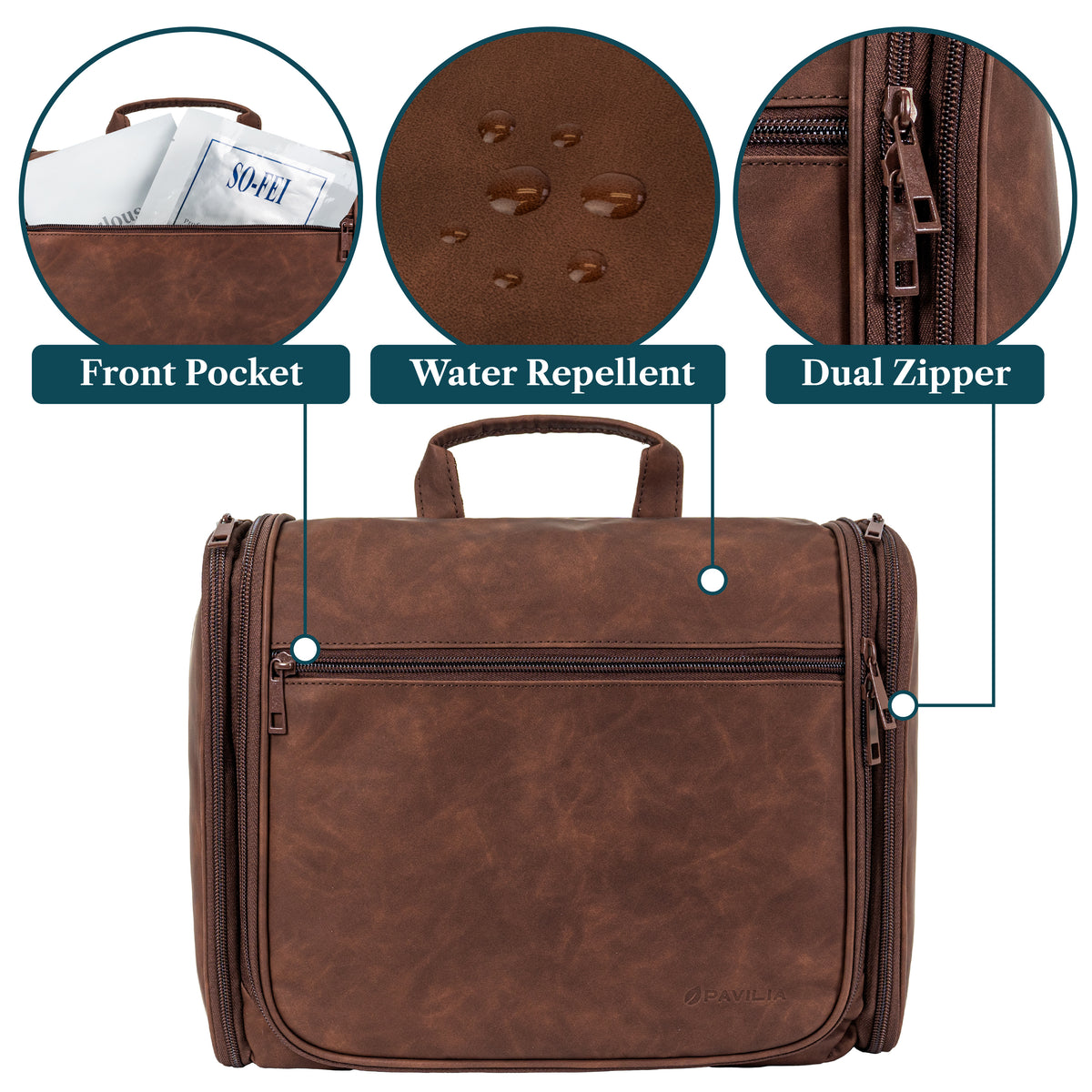 Travel Toiletry Bag Organizer Large Water-Resistant Hanging Cosmetic Case Men Women