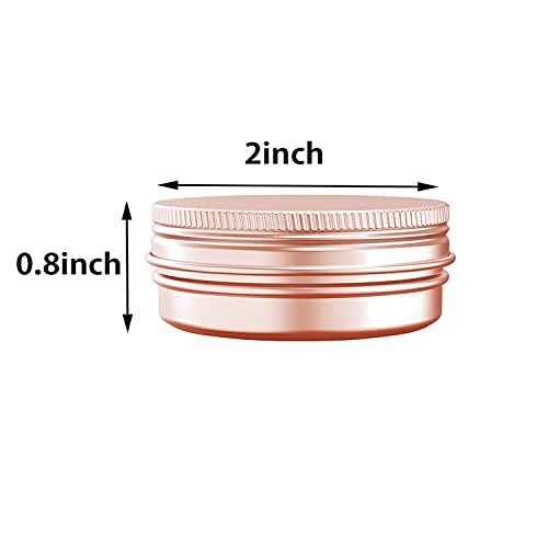 1 Ounce Aluminum Tin Jar with Screw Cap 30mL Tin Cans Refillable Containers for Cosmetic, Lip Balm, Cream, Lotion, Balms, Spices, Salve, Rose Gold 20 Pcs