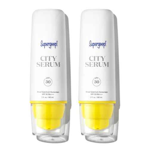 Supergoop! City Serum - 2 fl oz, Pack of 2 - SPF 30 PA+++ Anti-Aging Morning Lotion for Face - Lightweight Formula with Vitamin E & B5 - Great for Guys