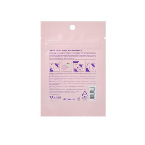 TONYMOLY x Squishmallows Patty + Ronnie Blemish Patches - Niacinamide infused Hydrocolloid pimple patches, 24 Patches