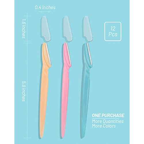 Eyebrow Razor for Women, 12 Pcs Dermaplaning Tool for Face Professional, Face Razor for Women Facial Hair Remover