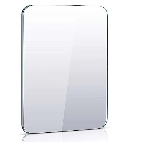 Magnetic Locker Mirror | Frameless Glass with Strong Magnetic Backing, Rounded Corners & Smooth Polished Edges | HD True Reflection for Dorm, Gym, Office, Fridge, Toolbox (7 * 9 Inch)