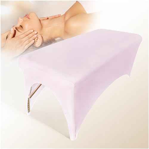 Spa Bed Cover Professional Lash Bed Cover Stretchy Massage Table Cover Beauty Bed Protective Topper, Excellent for Lash Extension, Spa, Massage, Beauty Salon, Wax, Tattoo Bed and Table (Pink)