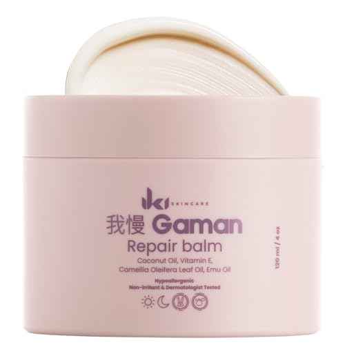GAMAN Repair Balm - Intensive Skin Repair with Emu Oil, Camellia Oil & Vitamin E - Soothes Burns, Scars & Irritation - Body Moisturizer & Healing - Natural & Safe for Sensitive Skin