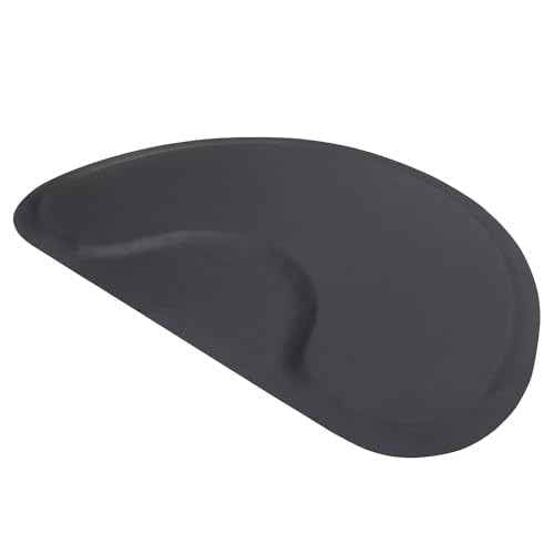Artist hand 3 ft. x 5 ft. Barber Chair Mat Salon & Barber Shop Chair Anti-Fatigue Mats Comfort Salon Chair Mat,Semi Circle - 1/2 in. Thick,Black