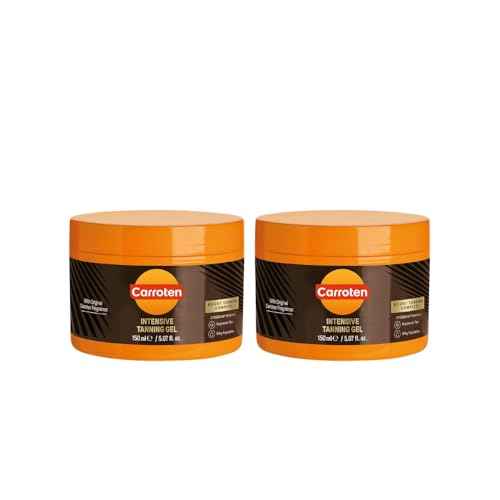 Carroten Intensive Tanning Gel | Browning Indoor/Outdoor Tan Accelerator | Non-Greasy, Water-Resistant with Carrot and Coconut Oil | Vitamin A & E For Moisture & Hydration | 5 Fl Oz (Pack of 2)