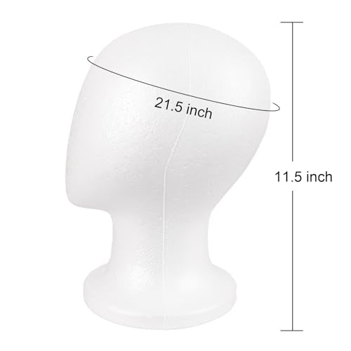 MapofBeauty Mannequin Heads Foam Wigs Holder Hats DIY Wig Head Styrofoam Wig Stand (White)