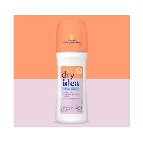 Dry Idea Deodorant 3.25 Ounce Roll On Fresh Linen Antiperspirant (96ml) (Pack of 2)