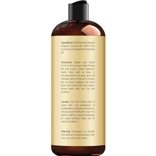 Handcraft Blends Coconut Oil Pulling for Teeth and Gums with Peppermint Oil - Organic Coconut Oil Pulling Oil Mouthwash for Fresh Breath, Oral Health and Cleaner Teeth and Gums - 8 Fl oz