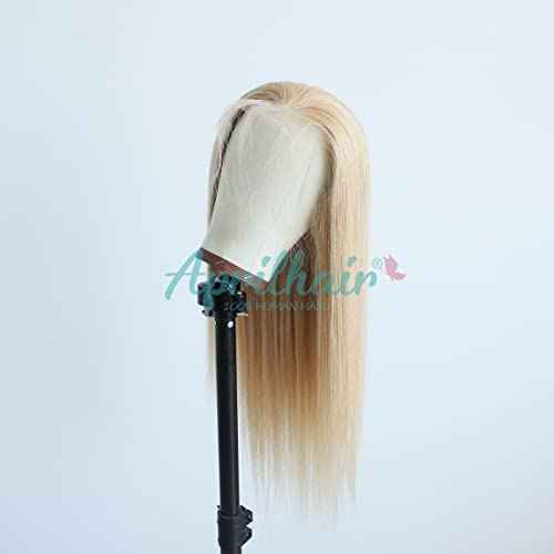 Pre-plucked #27 Honey Blonde 13X4 Lace Front Wigs Straight Glueless 150% Density Brazilian Virgin Human Hair (27 Frontal Wig, 16 INCH)