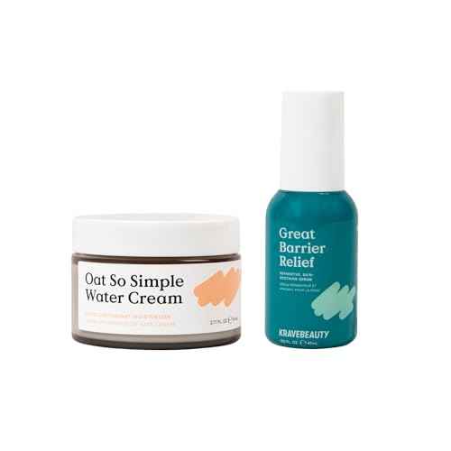 KraveBeauty Hydration Duo ? Great Barrier Relief + Oat So Simple Moisturizer, Korean-Inspired Hydrating & Calming Skincare Duo, Vegan & Cruelty-Free, 1.52 fl oz + 2.7 fl oz