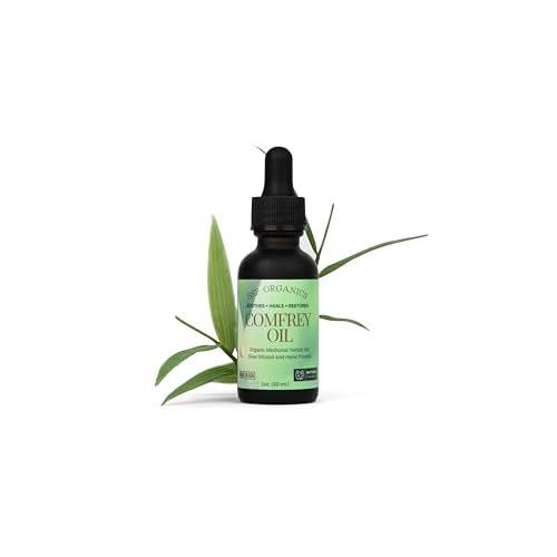SSF Organics- Healing Comfrey Oil Concentrate. Natural Therapy for Joints, Muscle and Skin. | Medicinal Plant Based Relief and Recovery | (1 oz., Comfrey)
