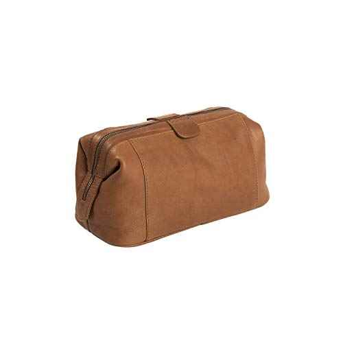 Chesterfield Brand Toiletry bag for travel necessaire | Travel shave bag Vince made of leather | Cognac genuine leather bag for travel necessaire