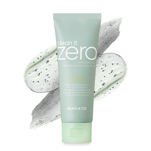 BANILA CO Clean It Zero Charcoal Capsule Pore Polish Mask | Gentle Exfoliating Facial Polish with Charcoal PHA Capsules & Green Clay | Korean Skincare for Oily & Sensitive Skin (100g / 3.53 oz)