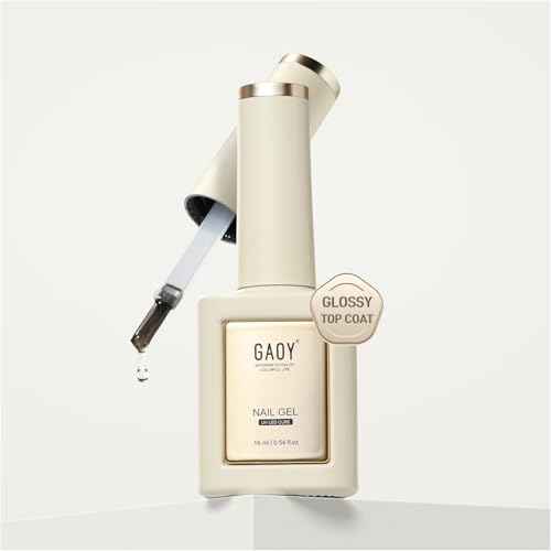 GAOY Glossy Gel Top Coat for Gel Nail Polish, 16ml Glassy No Wipe Clear Finish, High Gloss Varnish for Long Lasting UV Gel Nail Art DIY