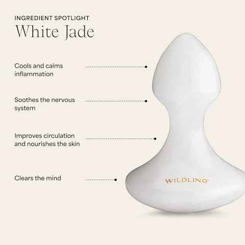 WILDLING Lumin Mushroom | Facial Massage Stone | Made with White Jade | Designed to Cool + De-puff + Calm the Skin | Perfect with Lumin Oil