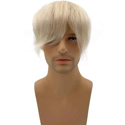 0.08mm Ultra Thin Skin Toupee for Men 100% European Virgin Real Human Hair Replacement Wigs 8x10 inch Hairpiece Natural Straight Free Style White color