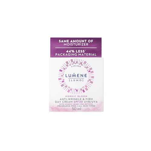 Lumene Nordic Bloom [Lumo] Anti-Wrinkle & Firm Day Moisturizer - Anti Aging Cream for Visibly Firm, Radiant & Smooth Skin - Formulated with Pre-Retinol Complex + Lingonberry Extract (1.7 oz)