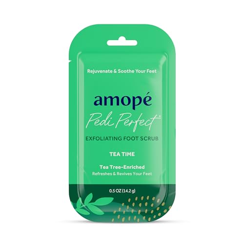 Amopé Pampering Kit - Contains Charcoal Foot Scrub, Tea Tree Foot Scrub, Epsom Salt Foot Scrub, Invigorating Foot Soak, Tired Leg & Foot Rejuvenator, Foot & Leg Scrubber and Luxury Storage Bag