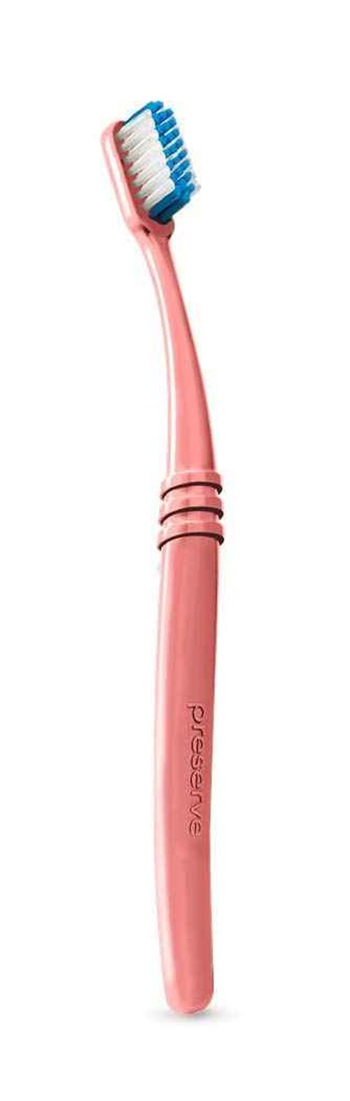 Preserve Ocean Plastic Initiative (POPi) Kit: POPi Shave 5 Razor System, POPi Replacement Cartridges (4ct) and POPi Toothbrush (Soft, 1ct), Made in USA from Recycled Ocean Plastic, Coral Pink Bundle