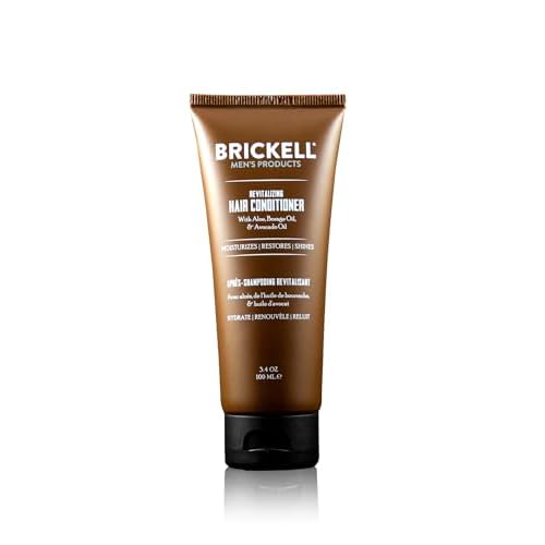 Brickell Men's Revitalizing Hair Conditioner for Men, Natural and Organic Nourishing Hair Conditioner, Restores Shine and Moisture, 3.4 Ounce, Scented, New Formula