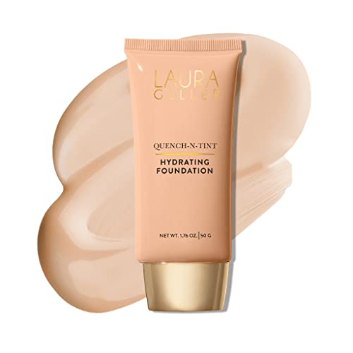 LAURA GELLER NEW YORK Quench-n-Tint Hydrating Foundation - Light - Sheer to Light Buildable Coverage - Natural Glow Finish - Lightweight Formula with Hyaluronic Acid