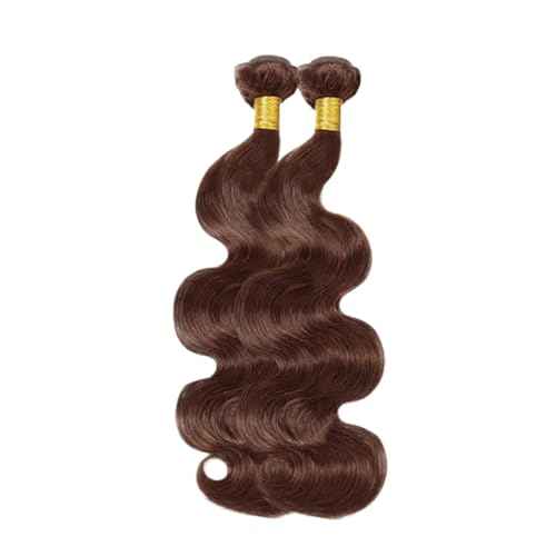 #4 Brown Bundles Human Hair Body Wave Bundles 16 18 Inch Human Hair Weave 2 Bundle Unprocessed Brazilian Virgin Hair Dark Brown Body Wave Human Hair Extensions 100g/PC