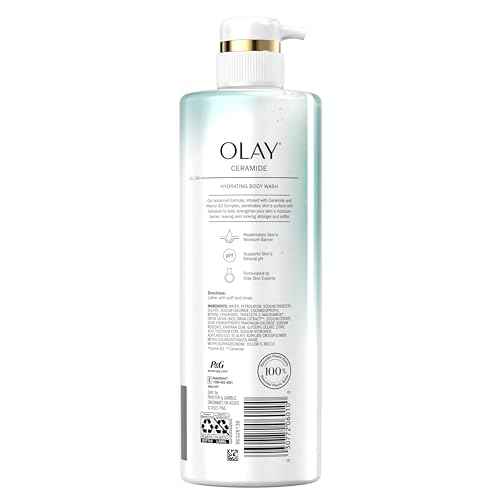 Olay Cleansing & Strengthening Body Wash for Women with Ceramide & Vitamin B3 Complex, Supports Skin's Natural PH, Advanced Formula, 20 fl oz