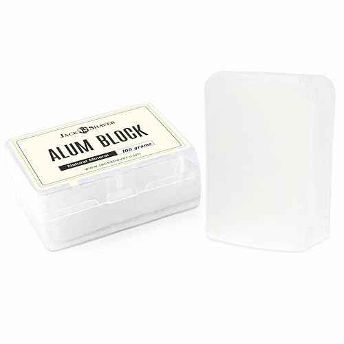Jack Shaver¢ç Natural Alum Block in Plastic Case (100 g./3.7 oz.) Aftershave Blood Stopper Antiseptic Astringent Soothing Solution for Shaving Razor Burn Relief