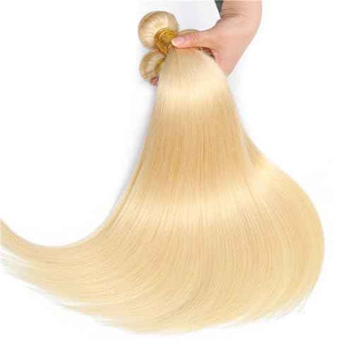 613 Blonde Bundles Human Hair 613 Straight Human Hair Bundles 12A Grade 100% Unprocessed Brazilian Virgin Hair Blonde Hair Weave Bundle 3.5oz/Bundle 30 Inch