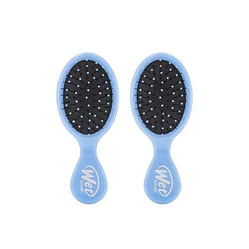 Wet Brush Detangling Brush, Mini Detangler (Sky), Wet & Dry Tangle-Free Hair Brush for Women & Men, No Tangle, Soft and Flexible Bristles for Straight, Curly, and Thick Hair (Pack of 2)
