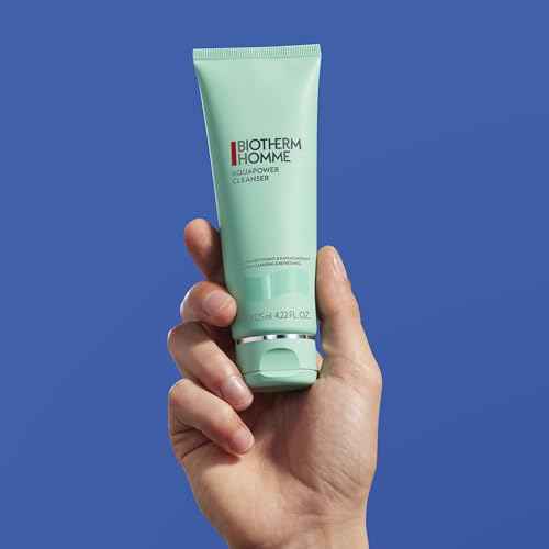 Biotherm Homme Aquapower Cleanser for Oily and Dry Skin with Oligo Elements, Delivers a Clean, Fresh, and Hydrated Complexion, Suitable for Shaving Prep, Tube, 4.2 Fl. Oz.