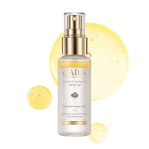 d'alba Piedmont Italian White Truffle First Spray Serum, Vegan Skin Care, Hydrating Face Moisturizer, Glow Serum for Radiant Skin, Non Comedogenic, All In One Mist (1.69 fl oz.)