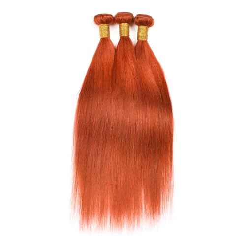 Color 350 Bundles Human Hair Ginger Straight Human Hair Bundles Orange Bundles Human Hair 24 24 24 Inch Ginger Orange Bundles Remy Hair Weave Orange Bundles