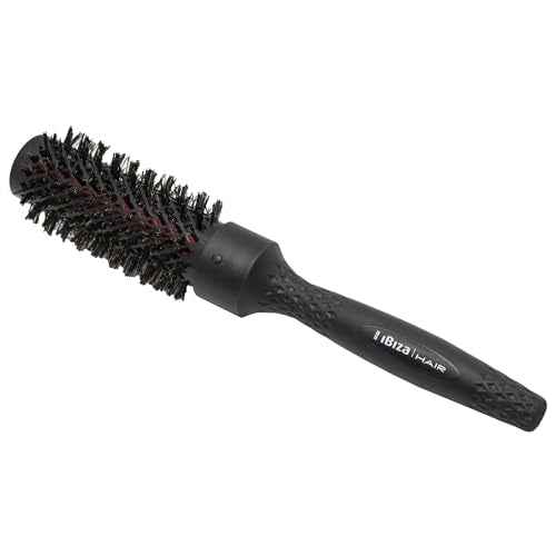 Ibiza Hair Ceramic Round Brush (RB Series) | Carbon Fiber/Nylon Bristles & Beech Wood Core to Absorb Heat & Protect Hair | Adds Shine to All Hair Types | Ideal for Volume & Waves