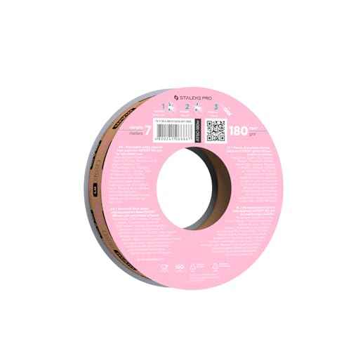 STALEKS PRO Disposable White Abrasive Tape papmAm Expert ? 180 Grit ? 7m Roll ? Glueless Replaceable Abrasive for Plastic Case ? Professional Nail Shaping ? Manicure & Pedicure