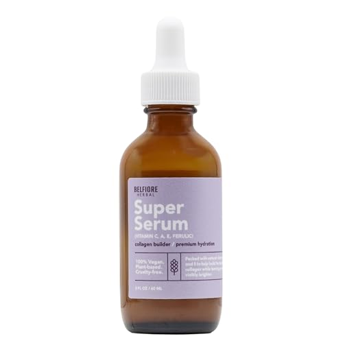 100% All Natural Super Serum ? Vitamin A, C & E + Ferulic Acid | Brightens Skin | Plant-Based, Non-GMO for Face & Neck - Made in the USA (2oz)
