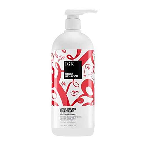 IGK GOOD BEHAVIOR Ultra Smooth Conditioner | Frizz Control + Hydrates + Shine | Vegan + Cruelty Free |