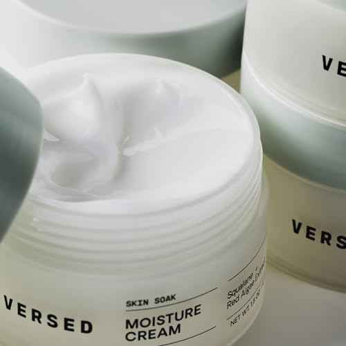 Versed Skin Soak Rich Moisture Face Cream - Daily Facial Moisturizer with Squalane Oil, Hyaluronic Acid, Vitamin E + Red Algae - Smooth, Non-Greasy Night Cream for Aging, Dry Skin - Vegan (1.5 oz)