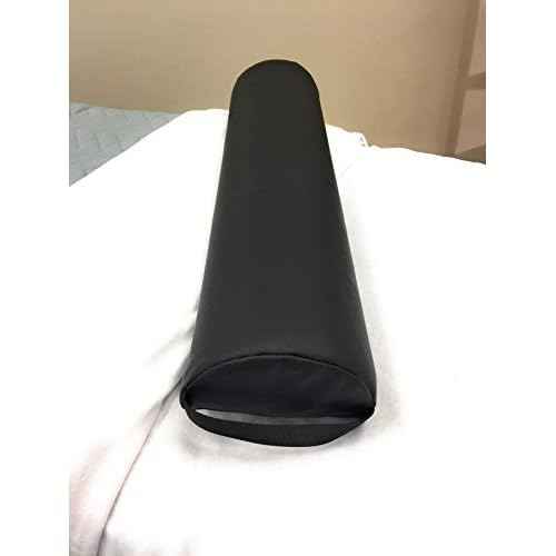 NRG Jumbo Half Round Bolster - Extra Large Massage Table and Spa Bed Pillow Cushion - Positioning Bolster with Carrying Strap - CFC Free Foam, PVC Free Vinyl Cover - 8 x 4 x 26 Inches - Color: Black