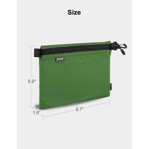 GOX Travel Toiletry Bag Carry On Zipper Pouch Cosmetic Kit Makeup Digital Bag Water Repellent Nylon (Blackish Green)