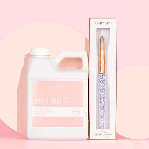 Kiara Sky EMA Liquid Monomer 16 oz and #16 Kolinsky Acrylic Brush Starter Set