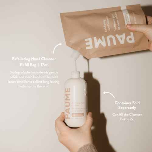 PAUME Exfoliating Hand Cleanser, Silicon Free, Paraben Free, Vegan, Exfoliating Soap with Essential Oils, Hydrating Hand Soap for Gentle Cleanse (17 Fl Oz)